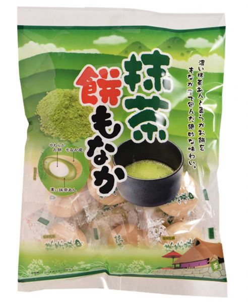 静岡県産の抹茶を使った濃い抹茶あんと柔らかお餅を最中皮で包んだ絶妙な味わい。